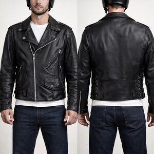 Vintage Excelled Heavy Leather Motorcycle Jacket | 80s 90s Biker Moto | Sz 44